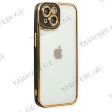 iPhone 14 Plus Liva lense Case სილიკონის ქეისი - შავი