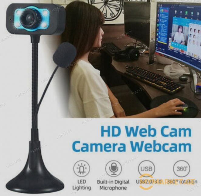 USB Web Camera with microphone LED lighting