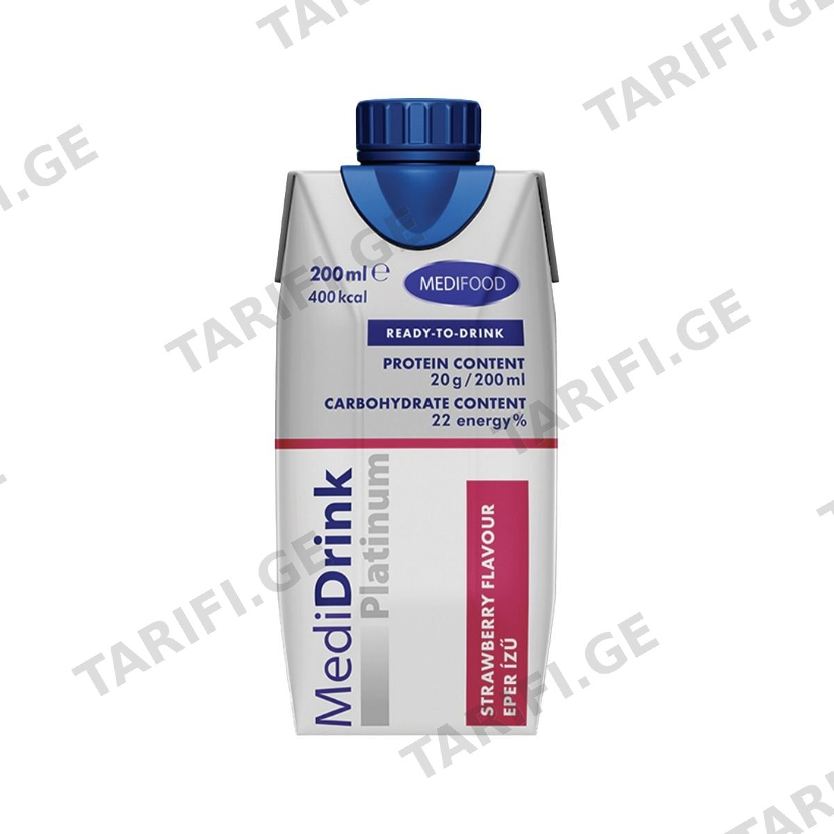 მედი დრინქ პლატინუმი - Medi Drink Platinum მარწყვი 200მლ