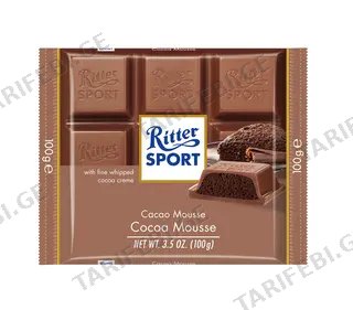 რიტერ სპორტი ალპური რძის, კაკაოს მუსის შიგთავსით 100 გ