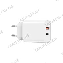 WIwu PD+QC Charger, EU Plug Wi-U002 white 20W