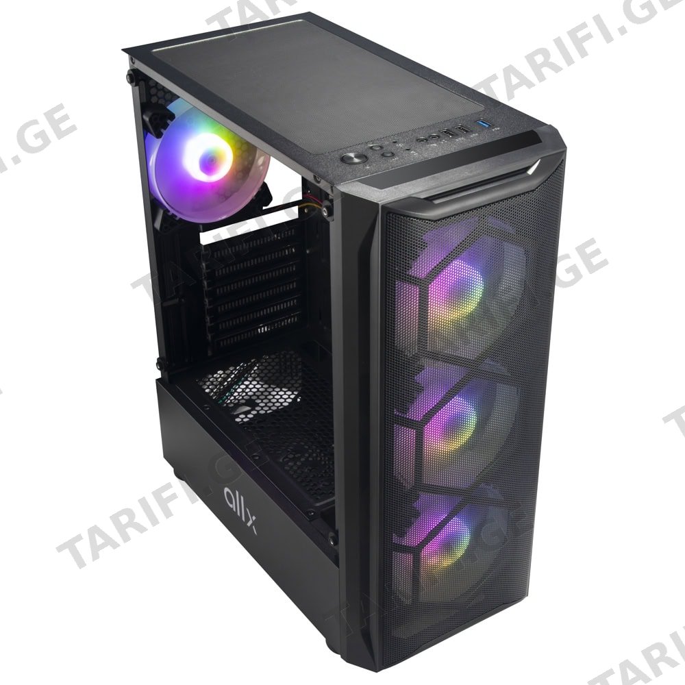ქეისი ALLX AX-G1944, Computer Case, ATX, MATX, USB 3.0×1, USB 1.0×2, AUDIO, Black