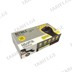 ხელთათმანი ერთჯერადი NITRILE Black L