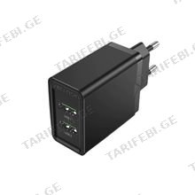 VENTION FBAB0-EU Two-Port USB(A+A) Wall Charger (18W/18W) EU-Plug Black