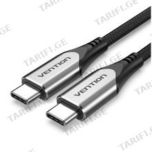 VENTION TAAHG Cotton Braided USB-C to USB-C 3.1 Cable 1.5M Gray