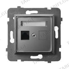 როზეტი კომპიუტერის Ospel Aria GPK-1U/K/m/70 RJ45 Cat 5e 1 განყოფილებიანი ნაცრისფერი მქრქალი