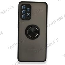 Samsung Galaxy A73 Montreal Ring სილიკონის ქეისი ბეჭდით, Black
