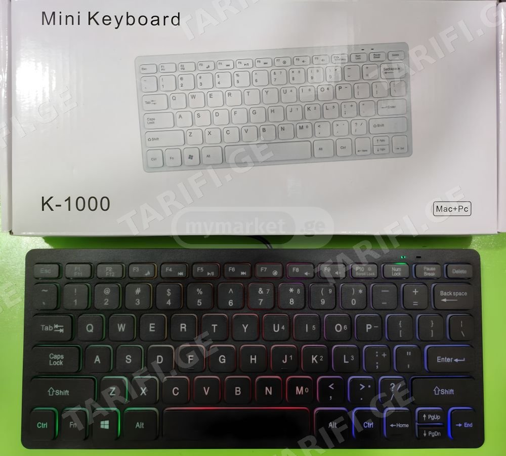 K-1000 64key ultra thin backlight mini keyboard