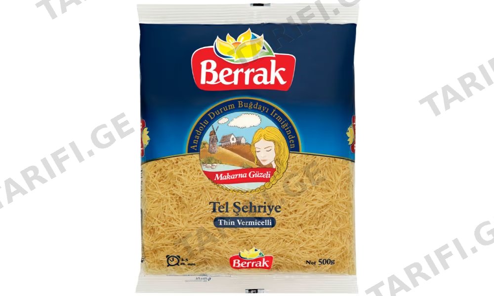 BERRAK მაკარონის ნაწარმი ვერმიშელი 500გრ BERRAK pasta products vermicelli 500g