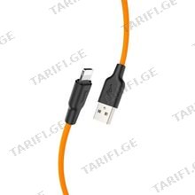 HOCO X21 Plus Silicone charging cable for Lightning black＆orange