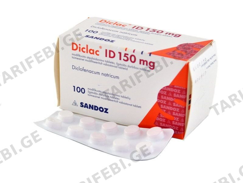 დიკლაკი - Diclac 150მგ 100 ტაბლეტი