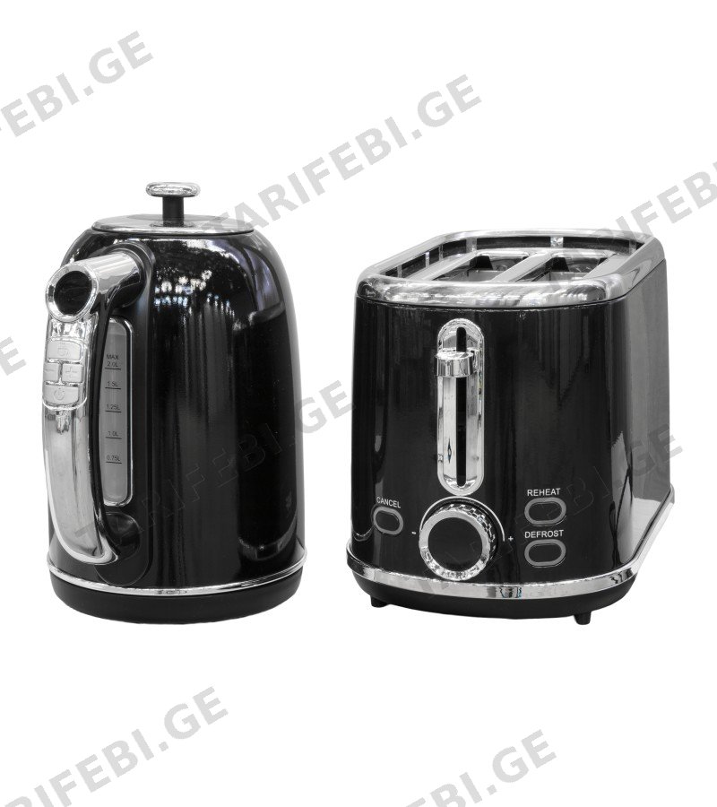 ჩაიდანი ელექტრო + ტოსტერი R.7308B 2ლ 930W/2200W მწარ. RAF