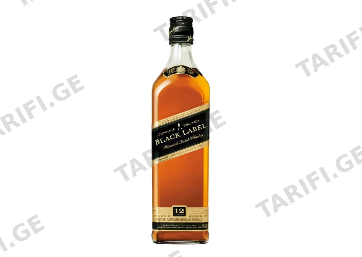 შოტლანდიური ვისკი Johnnie Walker Black Label - 0.5L