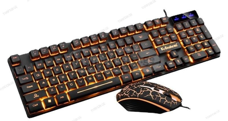 K-Snake KM320 gaming keyboard and mouse orange backlight