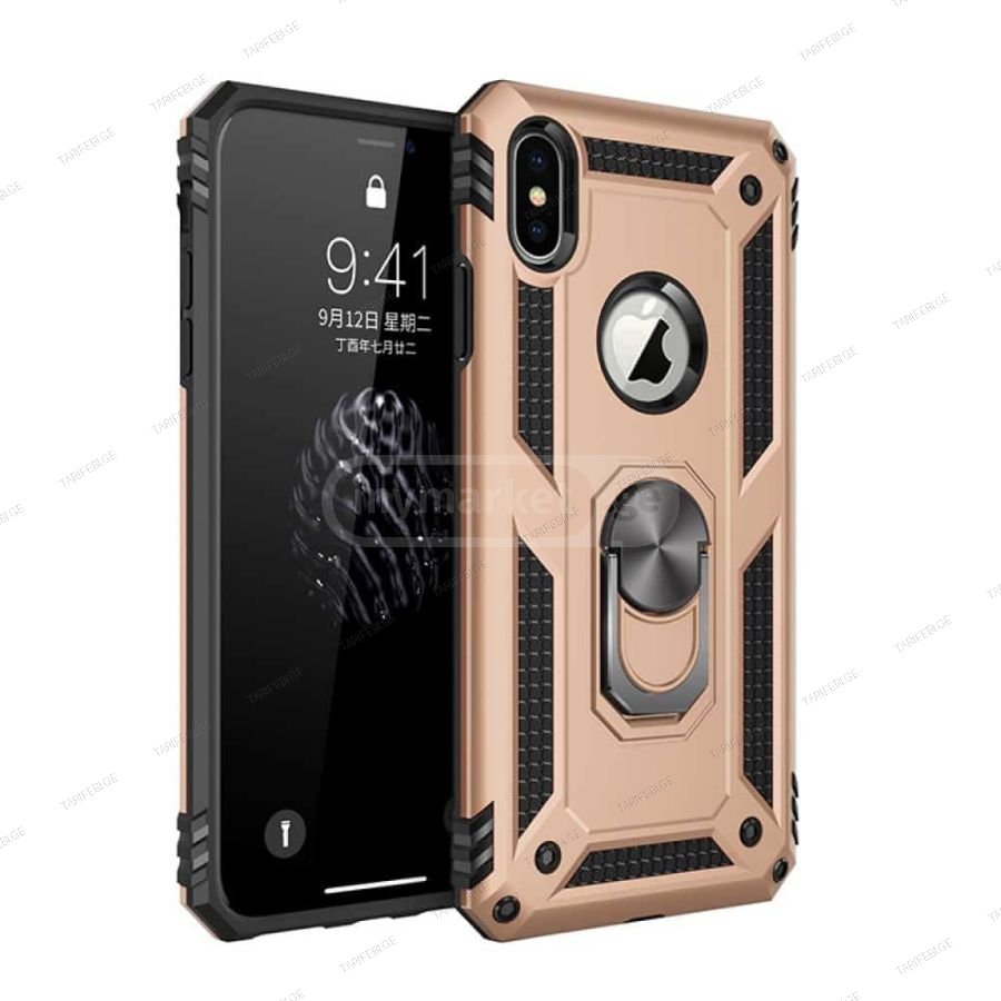 iPhone X Sofia Ring Case სილიკონის ქეისი ბეჭდით - ოქრო