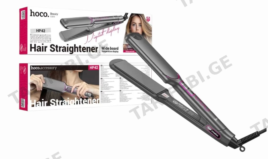 Hoco HP42 Wide Board Hair Straightener With Digital Display ORIGINAL