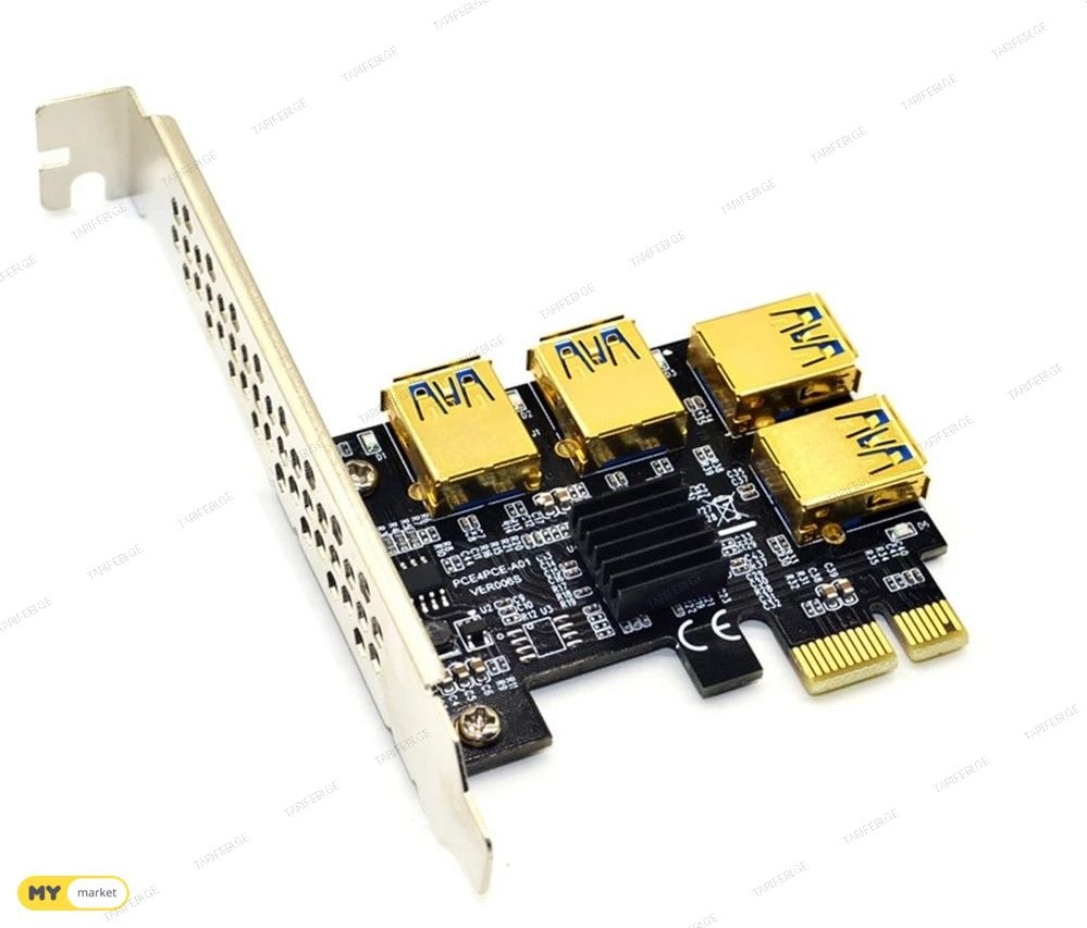 PCI-E Riser 1 to 4 USB 3.0 Hub Adapter For Miner