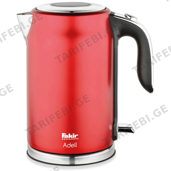 ელექტრო ჩაიდანი FAKIR ADELL STEEL KETTLE RED (1.7L, 2200W)