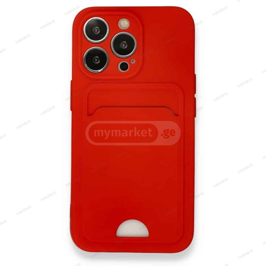 iPhone 12 Pro Max Kelvin ბარათი ჩასადებით ქეისი - წითელი