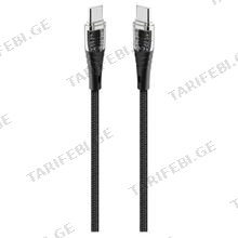 TTEC USB-C შავი მობილური ტელეფონის კაბელი