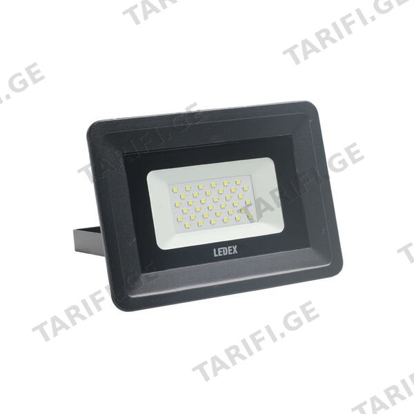 LED პროჟექტორი შავი 30ვტ 6500კ LEDEX IP65