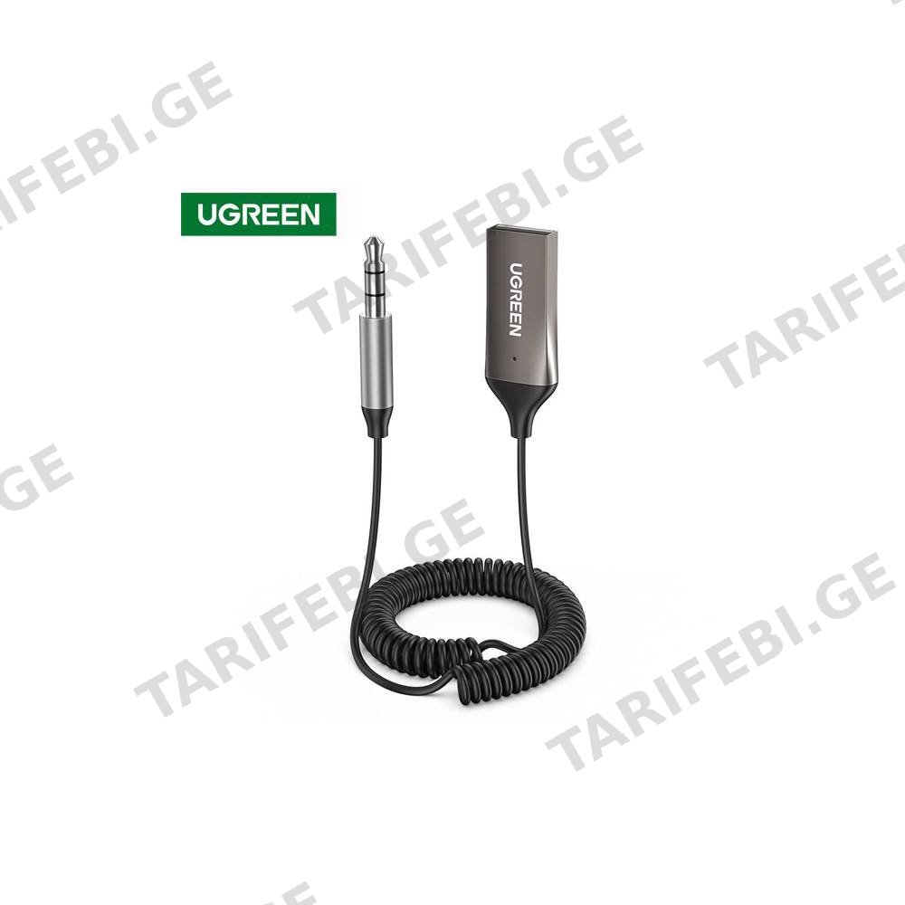 აუდიო ადაპტერი UGREEN CM309 (70601) USB to Aux Car Bluetooth 5.0 Receiver Audio Adapter Black
