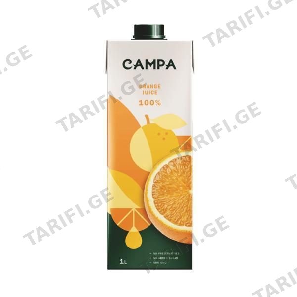 კამპა ფორთოხლის წვენი 100% 950მლ