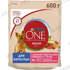 ძაღლის საკვები Purina One Mini საქონლის ხორცი 600გ