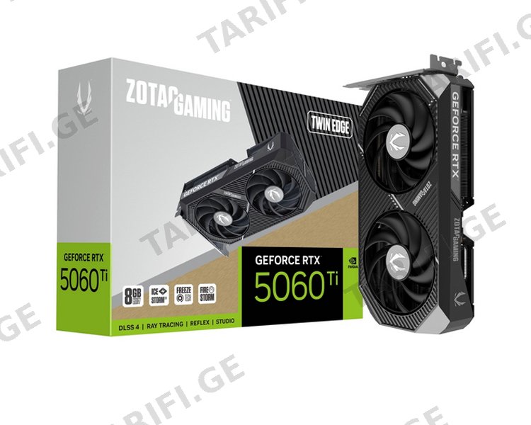 ვიდეო დაფა Zotac GAMING GeForce RTX5060 Ti 8GB Twin Edge 128-Bit GDDR7 – ZT-B50610E-10M