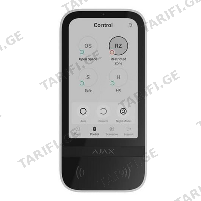 სენსორული კლავიატურა Ajax KeyPad TouchScreen (8EU) ASP White