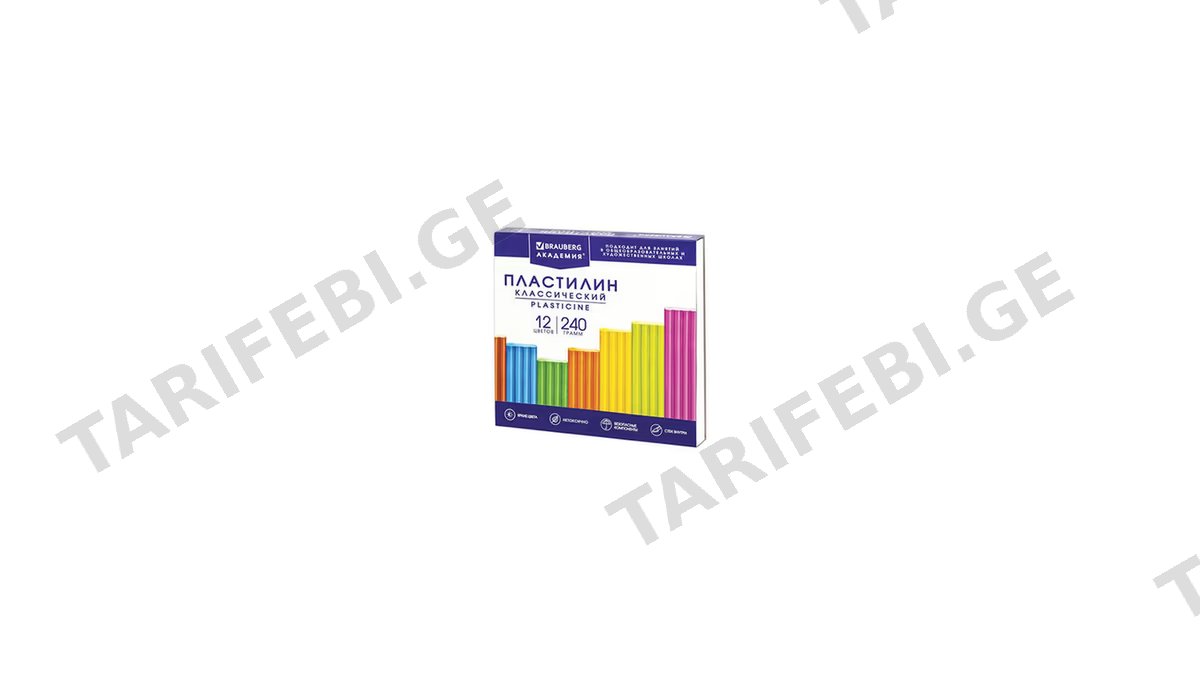 BRAUBERG პლასტილინი 12 ფერი 1ც