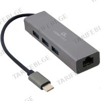 USB-C ჰაბი GEMBIRD A-CMU3-LAN-01
