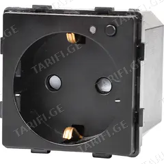 როზეტი ჩარჩოს გარეშე Socket Elegant დამიწებით და შტორებით 16A Wireless Wi-Fi შავი