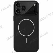 iPhone 17 Pro Max Acrylic Glass Case with MagSafe Black მობილური ტელეფონის ქეისი