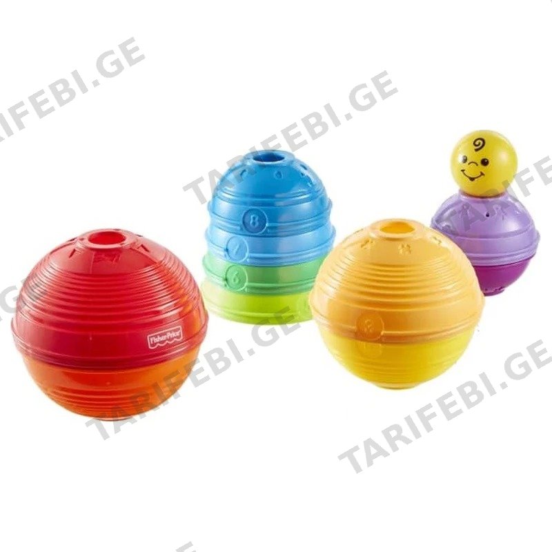 განმავითარებელი სათამაშო პირამიდა MATTEL W4472 STACK & ROLL CUPS 6 თვიდან