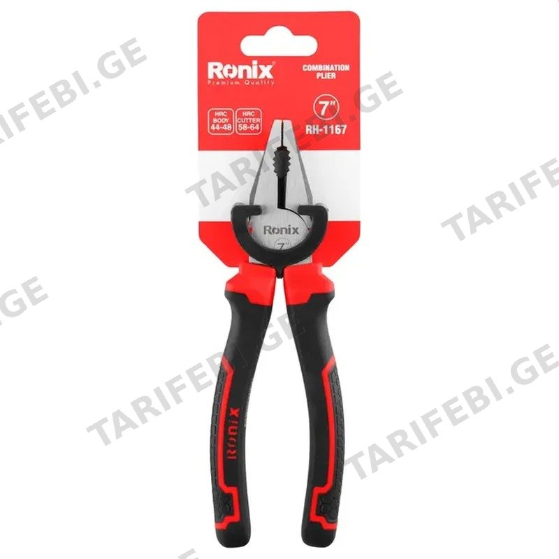 კომბინირებული ბრტყელტუჩა RONIX RH-1167 7'' / 180 მმ