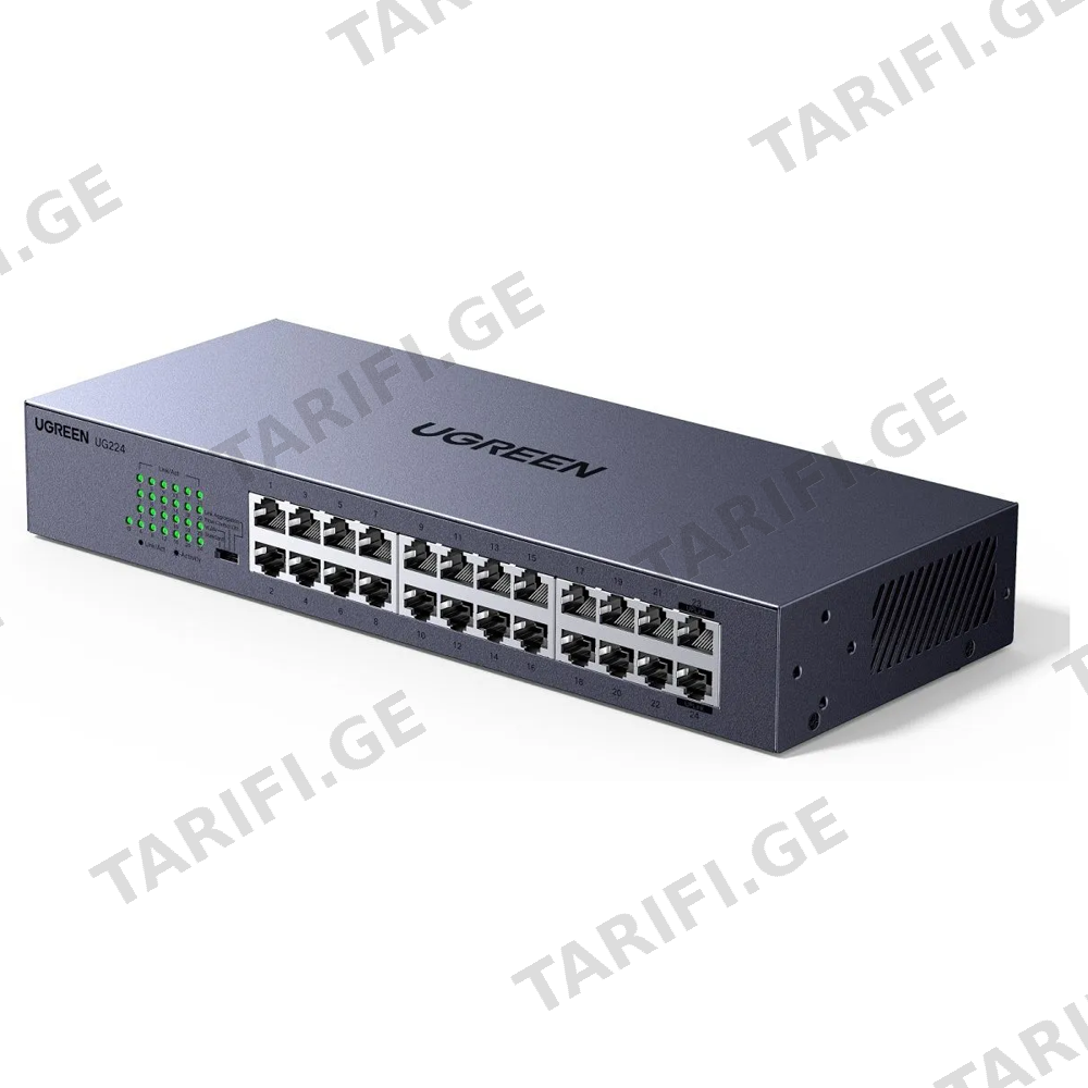 სვიჩი UGREEN CM740 (35374EU), 24-Port Gigabit, Switch, Grey