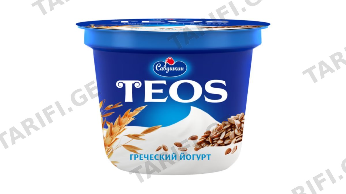 იოგურტი TEOS"ბერძნული"მარცვლეულითა და სელის ბოჭკოთი 2%, 140 გრ