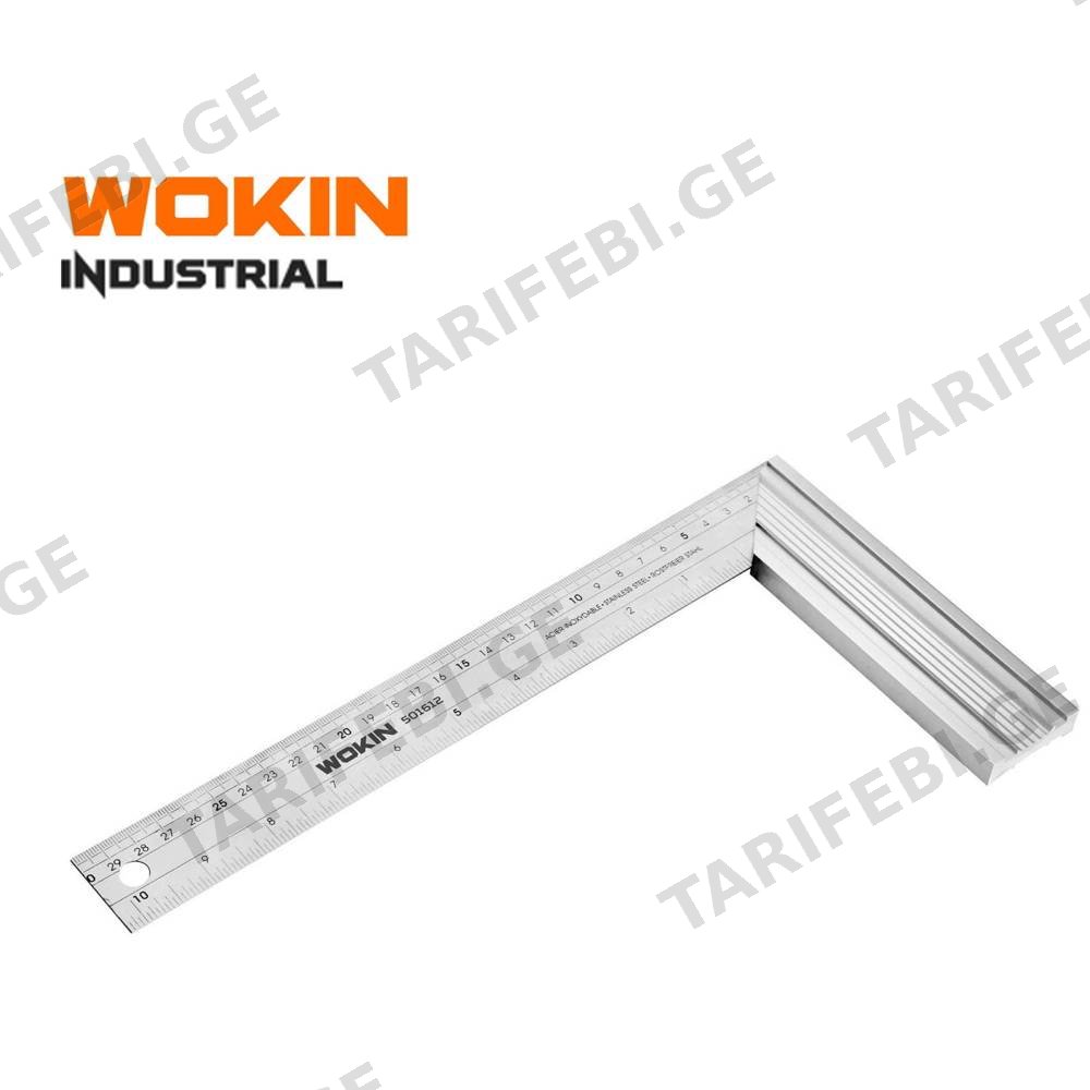 გონიო Wokin 501612, 300mm, 12″, Aluminum Steel Angle Square (Industrial), Silver