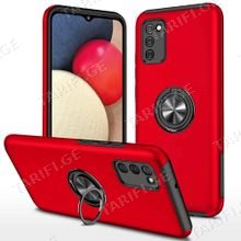 Samsung Galaxy A02S Elit Ring Case სილიკონის ქეისი ბეჭდით - წითელი