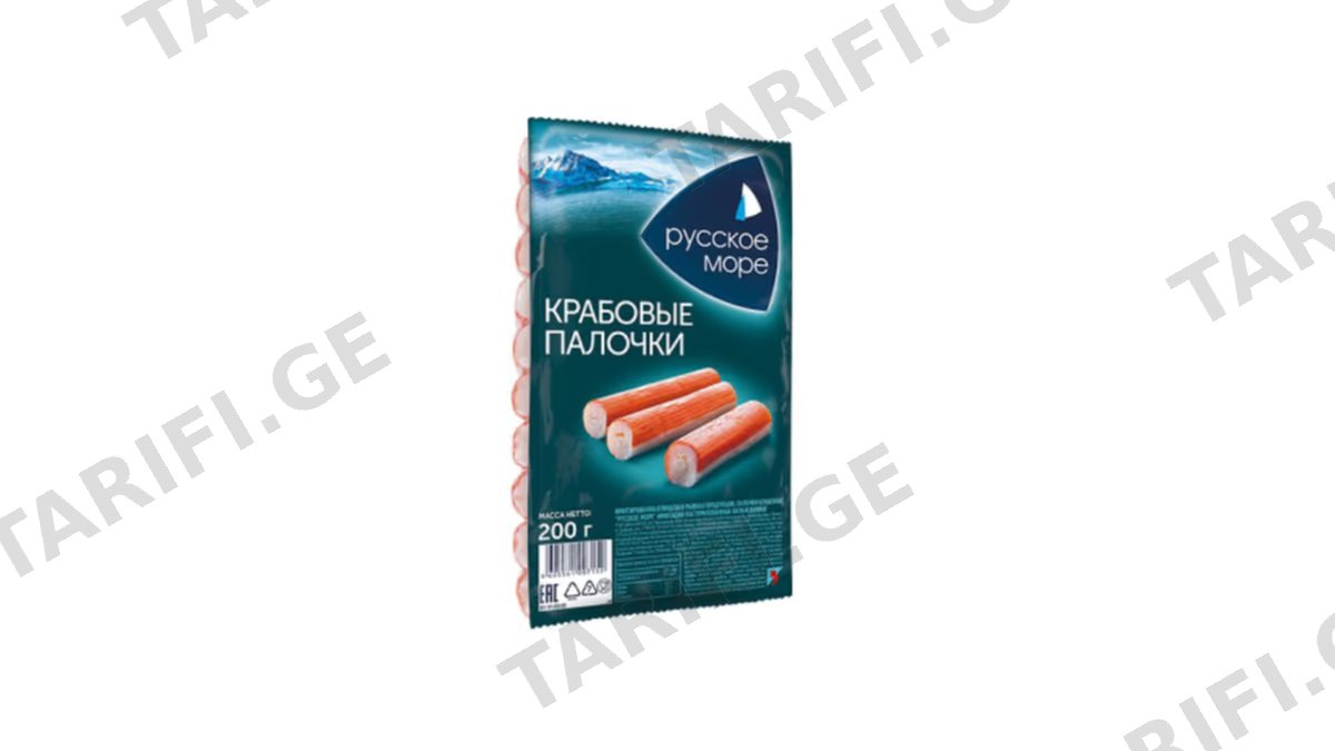 კრაბის ჩხირები / "Rusmore" პასტერიზებული გაყინული / 100 გრ