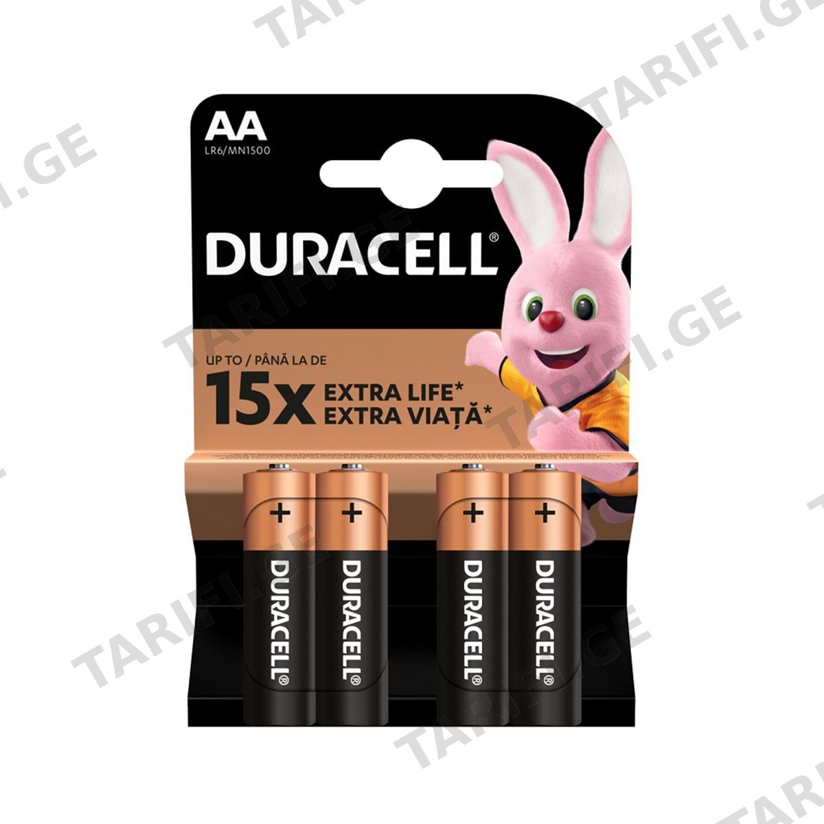 ელემენტი AA 4 ცალი 6952 დურასელი - Duracell