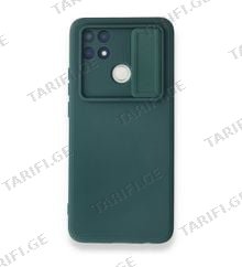 Oppo A15 / A15S Fast Lens Silicone Case, ქეისი კამერის დაცვის სლაიდერით - ლურჯი