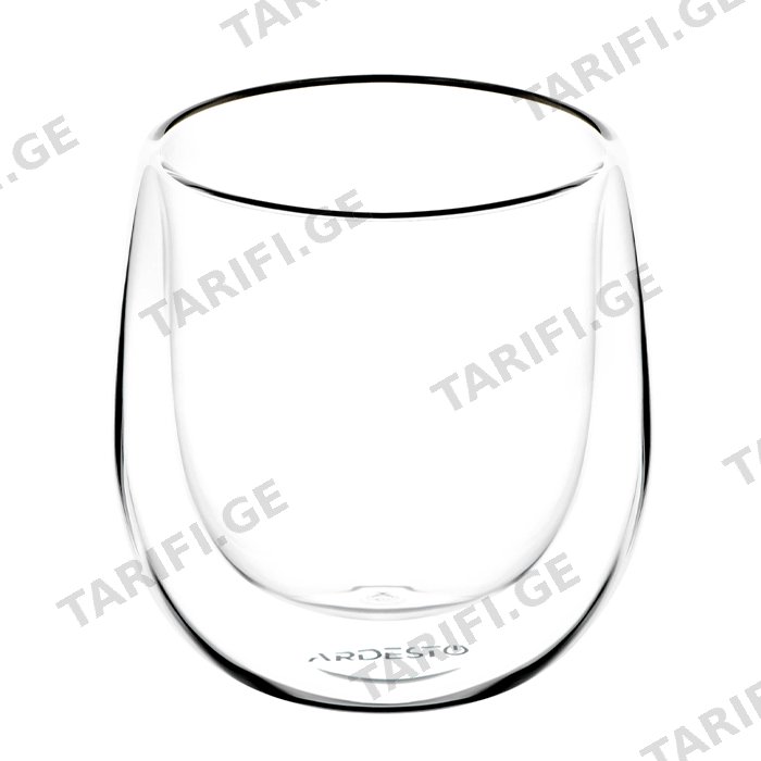 ჭიქა ARDESTO DOUBLE WALL BOROSILICATE GLASS MUG SET 120 ML, 2 PCS