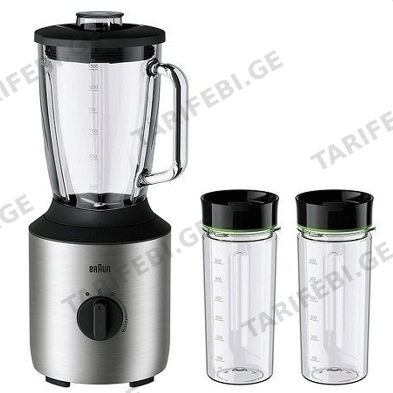ბლენდერი BRAUN JB3272SI (800 W, 1.5 L)