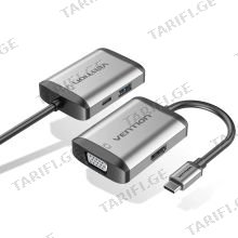 VENTION TFAHB Type-C to HDMI/VGA/USB3.0/PD Converter VGA გადამყვანი