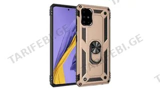 Samsung Galaxy A71 Sofia Ring Case სილიკონის ქეისი ბეჭდით - ოქრო
