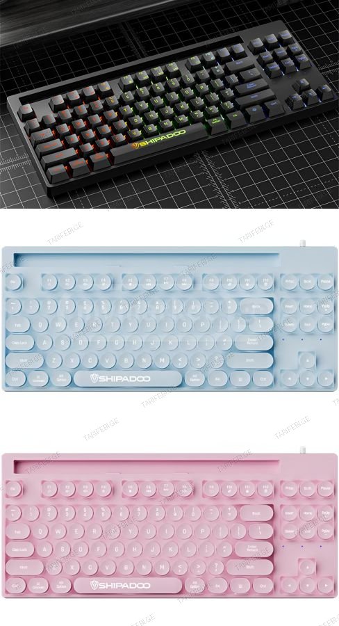 Shipadoo K8702 Mechanical Feel keyboard მექანკურის შეგრძნები