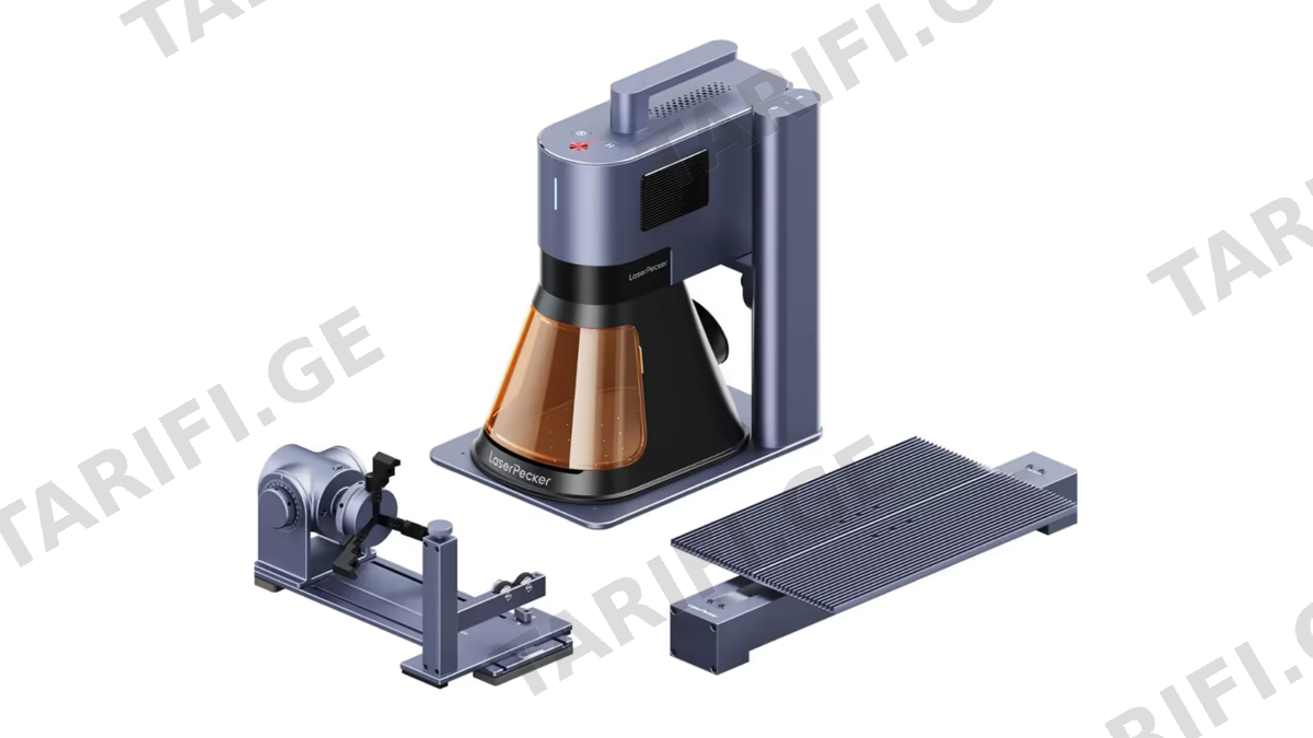 გრავირების აპარატი LaserPecker LP5 Deluxe + Slide Extension + Rotary Extension, Laser Engraver Cutter, Grey
