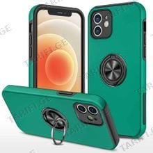 iPhone 12 Elit Ring Case სილიკონის ქეისი ბეჭდით - მწვანე
